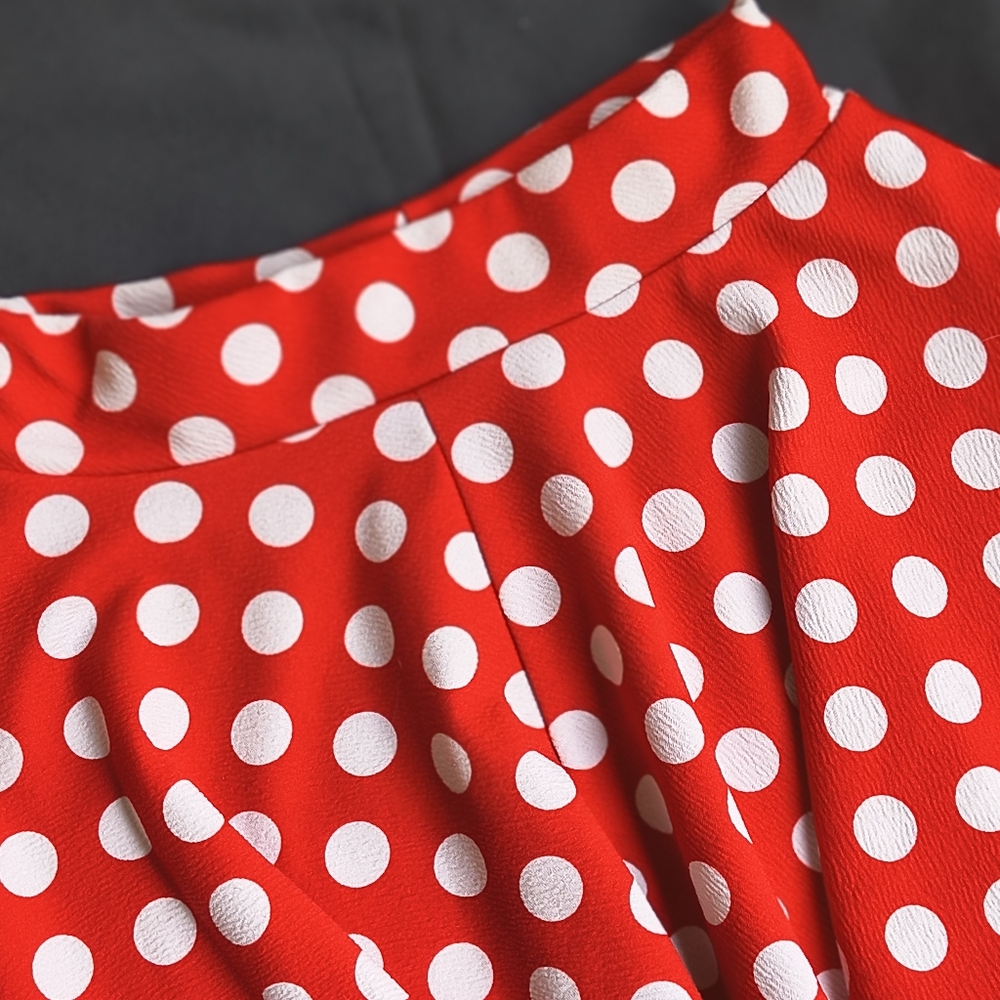 Urban Coco Red & White Polka Dot Skirt Size S